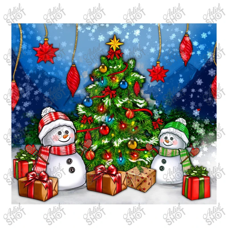Christmas Tree And Snowmans Crop Top 5 Christmas Tree And Snowmans Crop Top - Image 3
