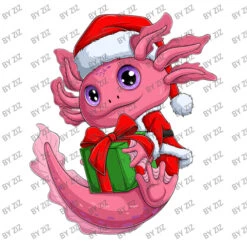 Cute Santa Axolotl Christmas Fish Lizard Xmas Sala Women's V-Neck T-Shirt -Noel Outfits Store d.2526162696.25064406.s3.1 ffffff Wml6 800x800 1