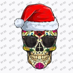 Christmas Sugar Skull Santa Merry Xmas Funny Holid T-Shirt -Noel Outfits Store d.2526169751.25065789.s3.1 f9f9fb Wml6 800x800 1