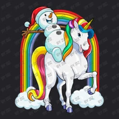 Christmas Snowman Riding Unicorn Xmas Magical Rain Youth Tee -Noel Outfits Store d.2526174522.25065791.s3.1 232227 Wml6 800x800 1