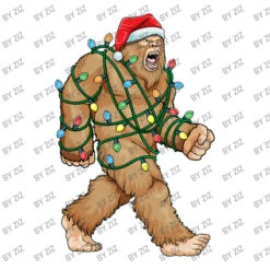 Bigfoot Santa Christmas Tree Lights Xmas Sasquatch Unisex Hoodie -Noel Outfits Store d.2526186650.25069008.s3.1 ffffff Wml6 800x800 1
