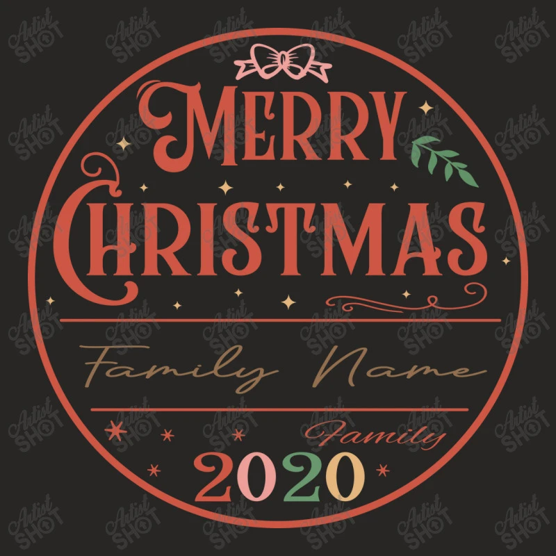 Crm21112209 Merry Christmas (family Name) Family 2 Ladies Fitted T-Shirt 7 Crm21112209 Merry Christmas (family Name) Family 2 Ladies Fitted T-Shirt - Image 5