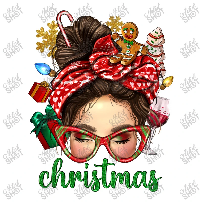 Christmas Messy Bun With Gingerbread Man Crop Top 5 Christmas Messy Bun With Gingerbread Man Crop Top - Image 3