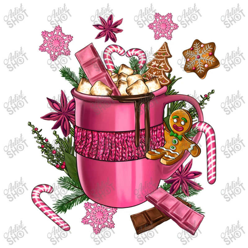 Pink Christmas Hot Chocolate Coffee Cup Youth Tee 7 Pink Christmas Hot Chocolate Coffee Cup Youth Tee - Image 5