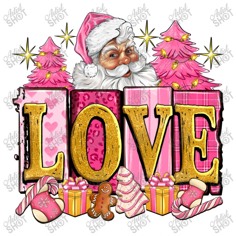 Pink Christmas Love Crop Top 5 Pink Christmas Love Crop Top - Image 3