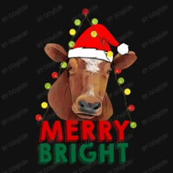 Merry And Bright Cow With Christmas Lights Baby Bibs -Noel Outfits Store d.2526365474.25087702.s3.1 111111 Y2 Fn2t1bg 800x800 1