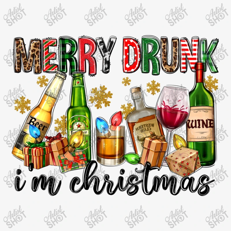 Merry Drunk I'm Christmas With Alcohol Ladies Fitted T-Shirt 7 Merry Drunk I'm Christmas With Alcohol Ladies Fitted T-Shirt - Image 5