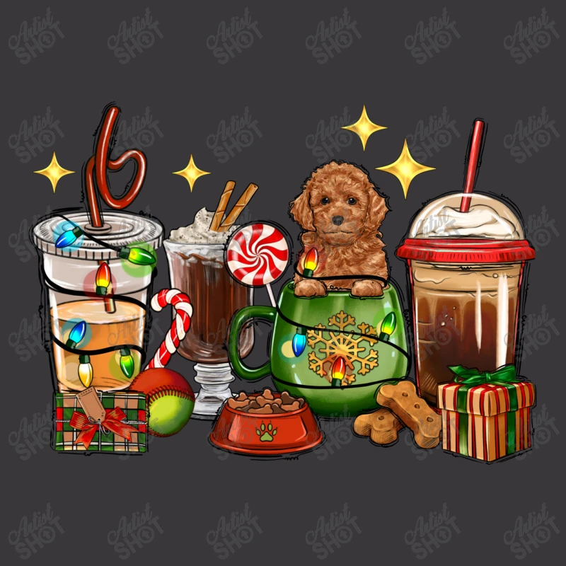 Christmas Coffee Cups With Poodle Ladies Curvy T-Shirt 5 Christmas Coffee Cups With Poodle Ladies Curvy T-Shirt - Image 3