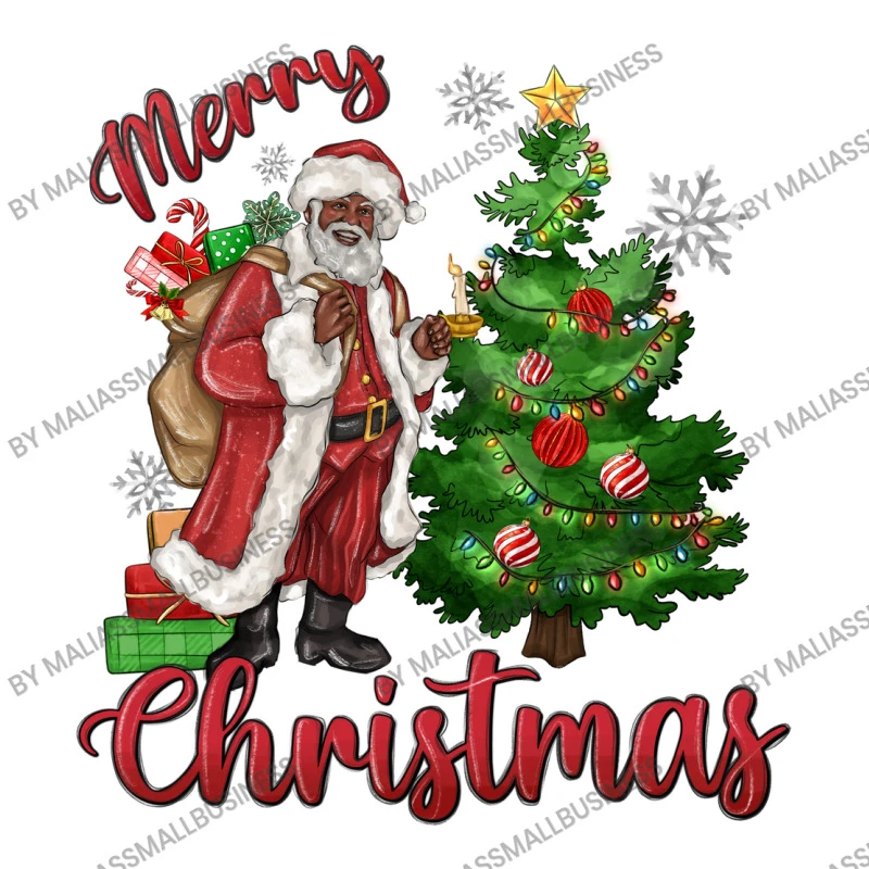 Merry Christmas Black Santa Crop Top 5 Merry Christmas Black Santa Crop Top - Image 3