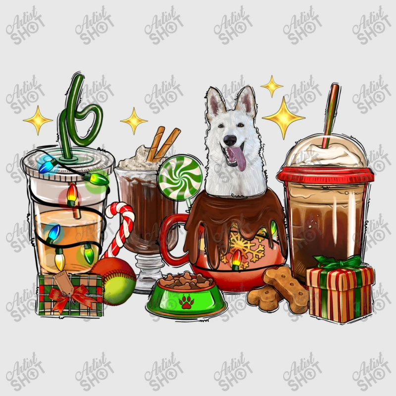 Christmas Coffee Cups With White Shepherd Hoodie & Jogger Set 6 Christmas Coffee Cups With White Shepherd Hoodie & Jogger Set - Image 4