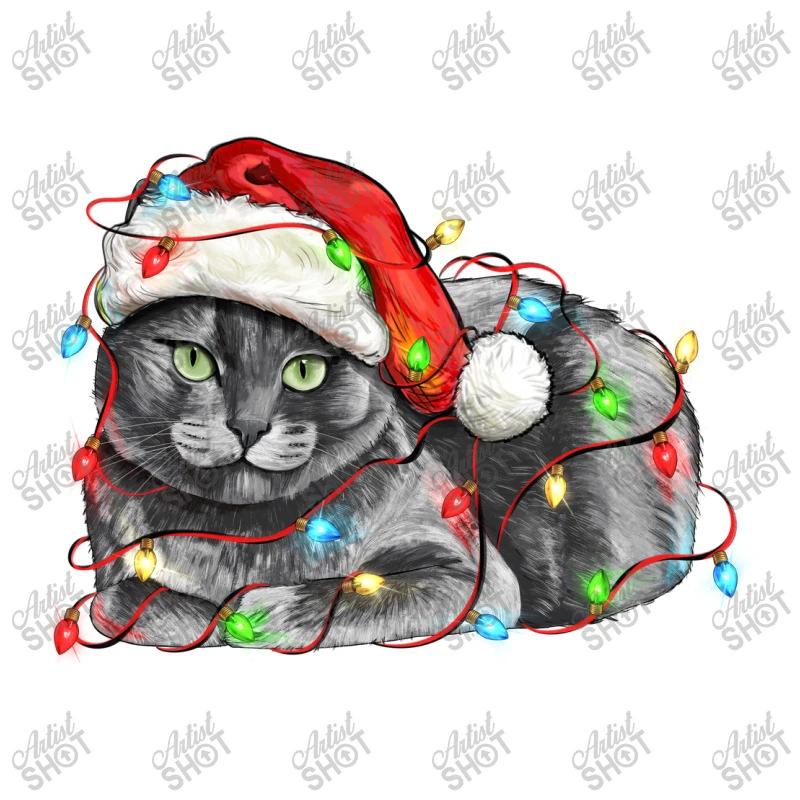 Christmas Russian Blue Cat Toddler T-shirt 5 Christmas Russian Blue Cat Toddler T-shirt - Image 3