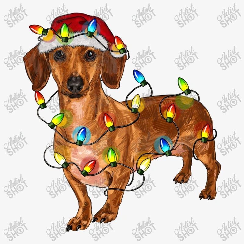 Dachshund Christmas Lights Ladies Fitted T-Shirt 7 Dachshund Christmas Lights Ladies Fitted T-Shirt - Image 5