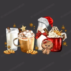 Christmas Milk And Cookie Latte Coffee Cups Ladies Curvy T-Shirt -Noel Outfits Store d.2526780929.25096765.s3.1 39373a TWFsaWFzU21hbGxCdXNpbmVzcw 800x800 1