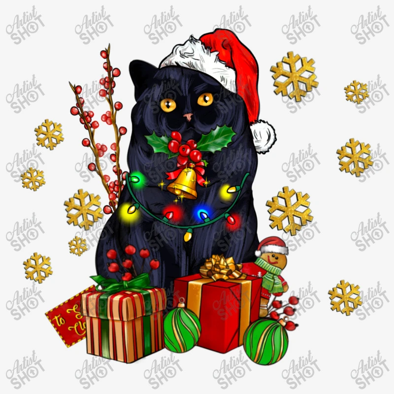Black Cat Meowy Christmas Baby Bibs 4 Black Cat Meowy Christmas Baby Bibs - Image 2