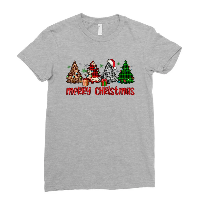 Merry Christmas Tree Ladies Fitted T-Shirt 5 Merry Christmas Tree Ladies Fitted T-Shirt - Image 3