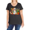 Joy Christmas Penguin Ladies Curvy T-Shirt -Noel Outfits Store pd.2524082562.116.25058391.s3.1 front black ffffff none x0y0 133 800x800 1
