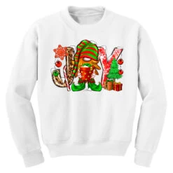 Joy Christmas Elf Gnome Youth Sweatshirt -Noel Outfits Store pd.2524084117.52.25058380.s3.1 front white ffffff none x0y0 169 800x800 1