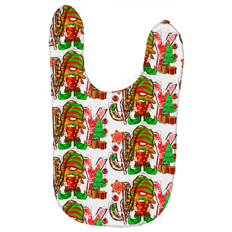 Joy Christmas Elf Gnome Baby Bibs 3 Joy Christmas Elf Gnome Baby Bibs