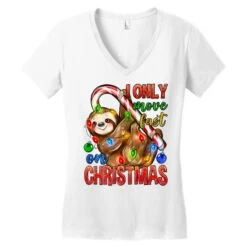 I Only Move Fast On Christmas Sloth Women's V-Neck T-Shirt 9 I Only Move Fast On Christmas Sloth Women's V-Neck T-Shirt -Noel Outfits Store pd.2524161251.72.25058318.s3.1 front white ffffff none x0y0 138 800x800 1