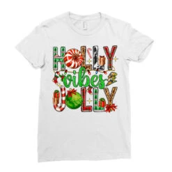 Holly Jolly Vibes With Christmas Candies Ladies Fitted T-Shirt -Noel Outfits Store pd.2524176245.36.25058272.s3.1 front white ffffff none x0y0 154 800x800 1