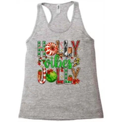 Holly Jolly Vibes With Christmas Candies Racerback Tank -Noel Outfits Store pd.2524176255.45.25058272.s3.1 front grey ffffff none x0y0 144 800x800 1