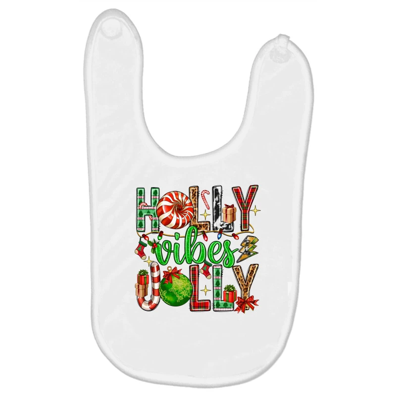Holly Jolly Vibes With Christmas Candies Baby Bibs 3 Holly Jolly Vibes With Christmas Candies Baby Bibs