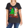 Happy Holidays Christmas Rabbit Ladies Curvy T-Shirt -Noel Outfits Store pd.2524448235.116.25058211.s3.1 front black ffffff none x0y0 133 800x800 1