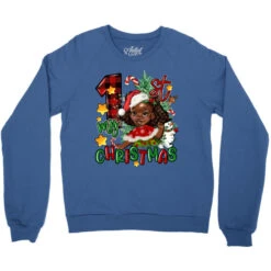 My First Christmas Afro Girl Crewneck Sweatshirt -Noel Outfits Store pd.2525731155.32.25057590.s3.1 front royal blue ffffff none x0y7 124 800x800 1