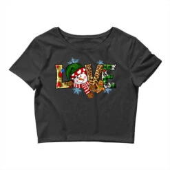 Christmas Love Snowman Crop Top
