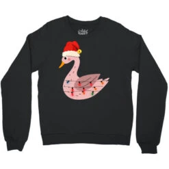 Swan Ugly Christmas Gift Crewneck Sweatshirt -Noel Outfits Store pd.2525926109.32.25073924.s3.1 front black ffffff none x0y0 124 800x800 1