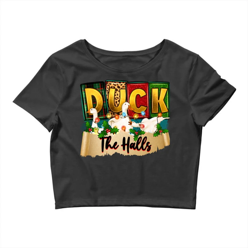 Christmas Duck The Halls Crop Top 3 Christmas Duck The Halls Crop Top