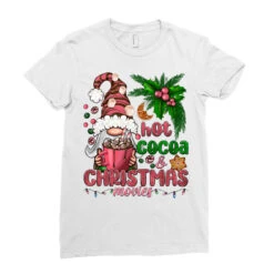 Pink Christmas Hot Cocoa And Christmas Movies Ladies Fitted T-Shirt -Noel Outfits Store pd.2526136949.36.25057815.s3.1 front white ffffff none x0y0 154 800x800 1