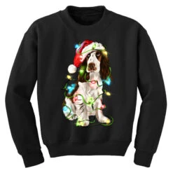 Christmas English Cocker Spaniel Youth Sweatshirt -Noel Outfits Store pd.2526144972.52.25083311.s3.1 front black ffffff none x17y0 135 800x800 1