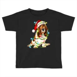 Christmas Basset Hound Dog Toddler T-shirt