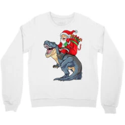 Christmas Dinosaur Santa Riding T Rex Merry Xmas B Crewneck Sweatshirt -Noel Outfits Store pd.2526173614.32.25065800.s3.1 front white ffffff none x0y0 124 800x800 1
