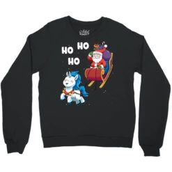 Christmas Santa Unicorn Magical Xmas Santa Claus S Crewneck Sweatshirt -Noel Outfits Store pd.2526174374.32.25065792.s3.1 front black ffffff none x0y0 124 800x800 1