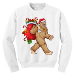 Bigfoot Santa Christmas Bag Xmas Sasquatch Boys Ki Youth Sweatshirt -Noel Outfits Store pd.2526186556.52.25069009.s3.1 front white ffffff none x0y0 169 800x800 1