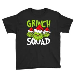 Grinch Squad Funy Family Christmas Youth Tee 9 Grinch Squad Funy Family Christmas Youth Tee -Noel Outfits Store pd.2526214810.37.25084615.s3.1 front black ffffff none x0y9.5 129 800x800 1