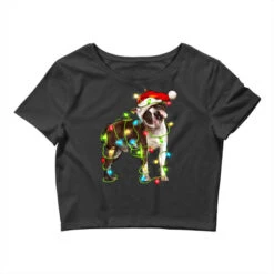 Christmas Chocolate Boston Terrier Crop Top
