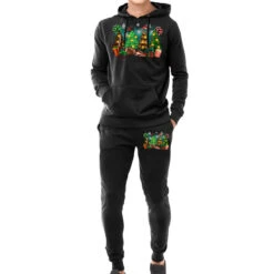 Christmas Trees With Football Hoodie & Jogger Set