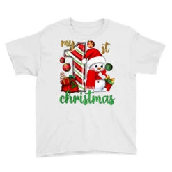 My 1st. Christmas With Cute Snowman Youth Tee -Noel Outfits Store pd.2526246560.37.25057795.s3.1 front white ffffff none x0y0 129 800x800 1