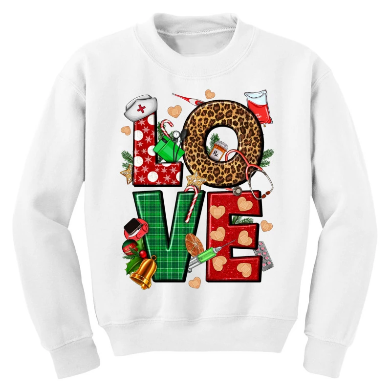 Love Nurse Christmas Youth Sweatshirt 5 Love Nurse Christmas Youth Sweatshirt - Image 3