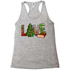 Love Christmas Tree Cake Racerback Tank -Noel Outfits Store pd.2526259492.45.25057771.s3.1 front grey ffffff none x0y0 144 800x800 1