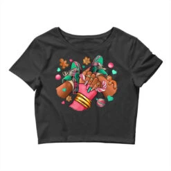 Pink Christmas Black Girl Sneakers Crop Top