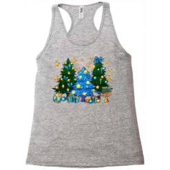 Hannukah Christmas Trees Racerback Tank -Noel Outfits Store pd.2526278309.45.25057749.s3.1 front grey ffffff none x0y0 144 800x800 1