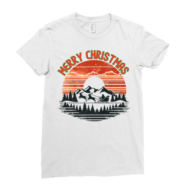 Merry Christmas From The Mountain Ladies Fitted T-Shirt 5 Merry Christmas From The Mountain Ladies Fitted T-Shirt - Image 3
