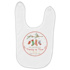 Crm21112211 First Christmas As A Family Of (number Baby Bibs