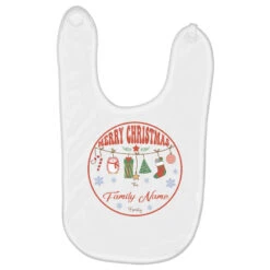 Crm21112216 Merry Christmas The (family Name) Fami Baby Bibs