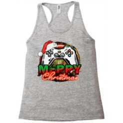 Gamer Merry Christmas Racerback Tank -Noel Outfits Store pd.2526284647.45.25057747.s3.1 front grey ffffff none x0y0 144 800x800 1