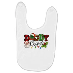 Daddy Claus Santa Christmas Lights And Holly Baby Bibs